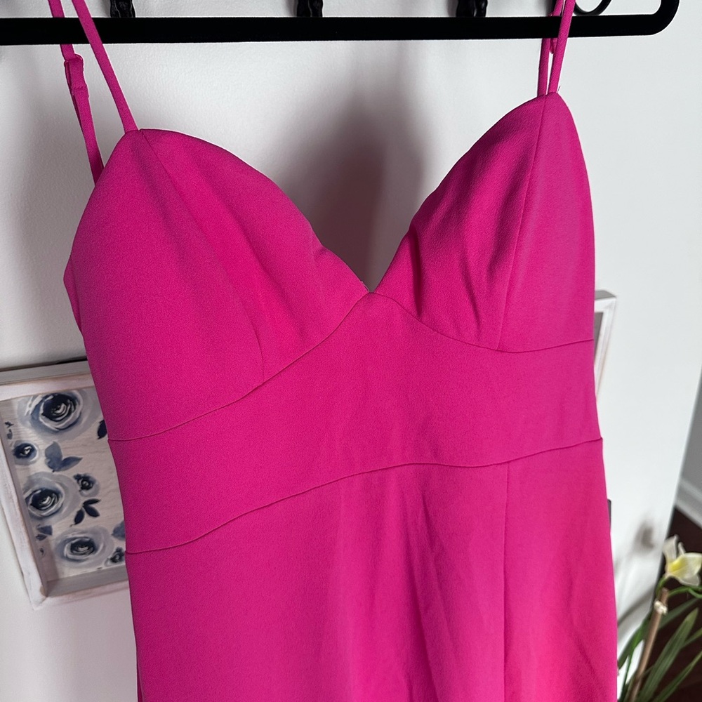 B. Darlin Vibrant Pink Maxi Evening Formal Dress with slit NWT $78 MSRP - Picture 3 of 7